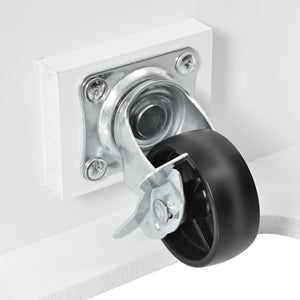 English Elm K&K Convertible 55.7" Folding Kitchen Island Cart with Power Outlet, Spice Rack, 5 Wheels, Multi-Use White N707P186617W