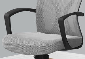 English Elm Office Mid-Back Chair Grey Mesh Ergonomic Swivel with Padded Extra-Wide Seat, Adjustable Tilt Lockability B2710P219707