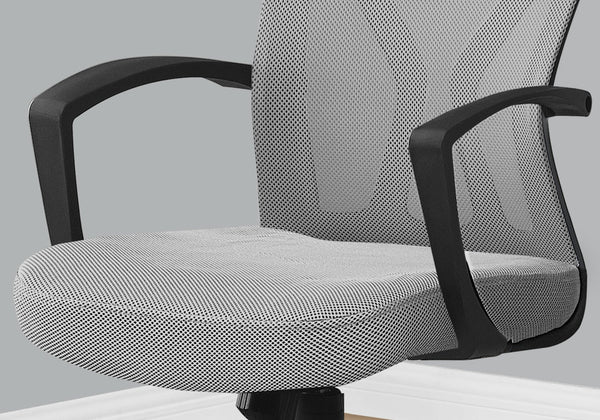 English Elm Office Mid-Back Chair Grey Mesh Ergonomic Swivel with Padded Extra-Wide Seat, Adjustable Tilt Lockability B2710P219707
