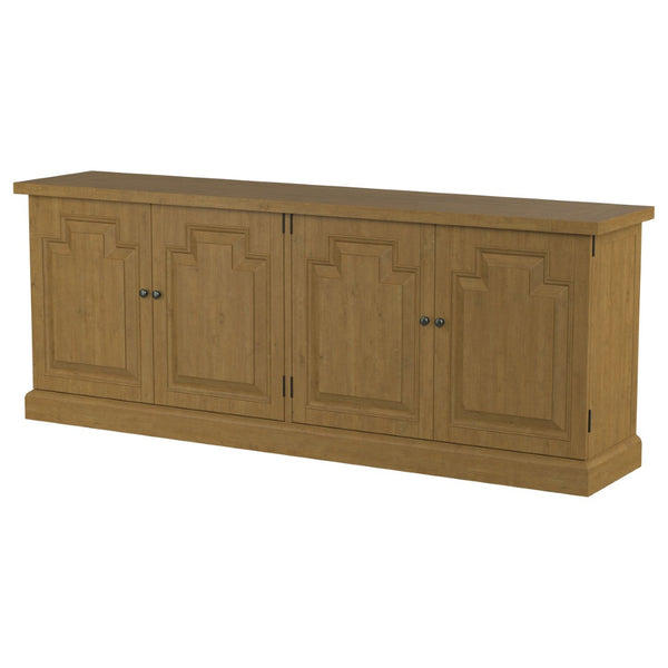 English Elm Allende Pine Sideboard with Four Raised Panel Doors for Farmhouse Dining Rooms B062P441297