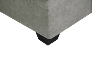 English Elm Jardin Reversible L-shaped Sectional Sleeper Sofa with Chaise Storage and Tufted Fabric Light Gray B2749S00176