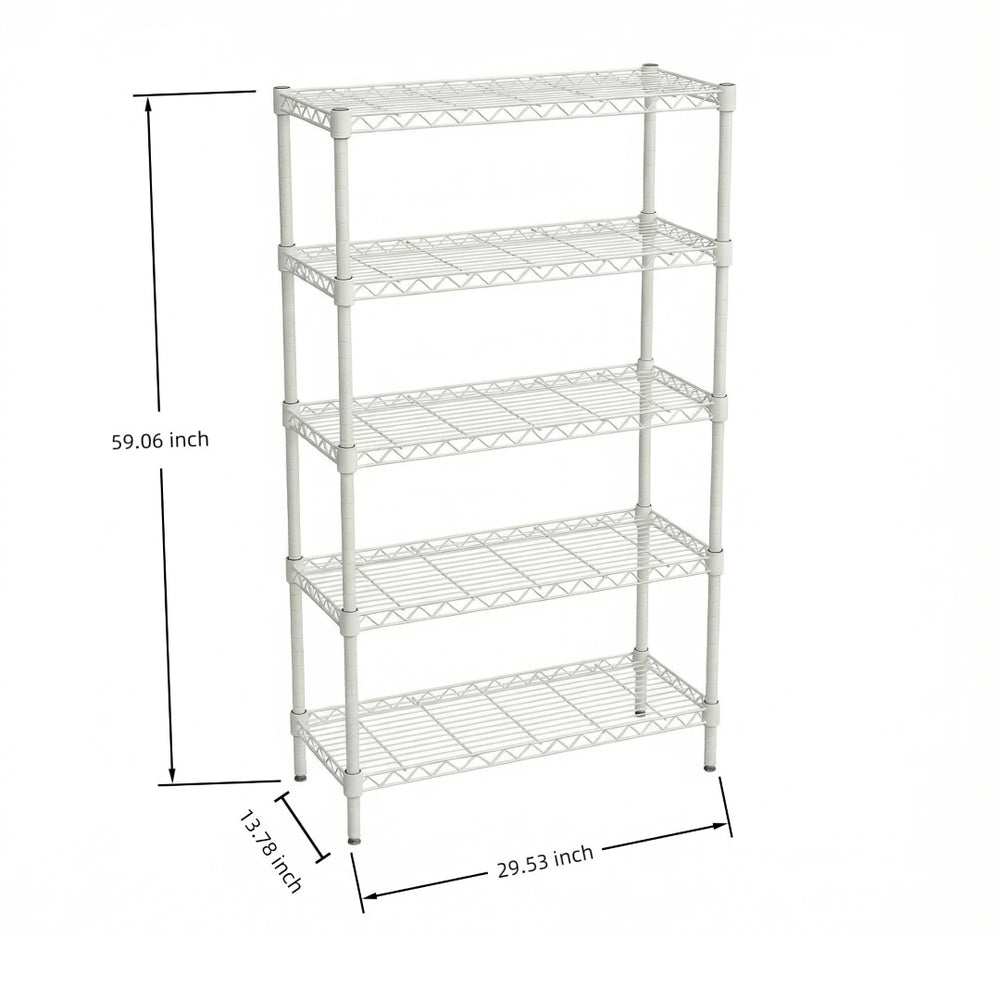 English Elm Multi Tier Steel Wire Shelving Unit for Laundry Bathroom Kitchen Vertical Storage White W3895P460439