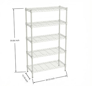 English Elm Multi Tier Steel Wire Shelving Unit for Laundry Bathroom Kitchen Vertical Storage White W3895P460439