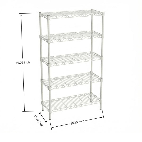 English Elm Multi Tier Steel Wire Shelving Unit for Laundry Bathroom Kitchen Vertical Storage White W3895P460439
