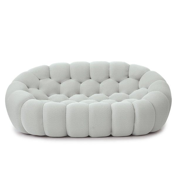 English Elm Bubble Modular Armless Loveseat Sofa - Light Grey, Contemporary Design, Family-Friendly Comfort B341P320933