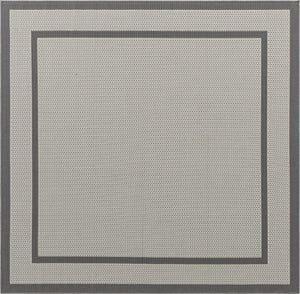 Unique Loom Outdoor Border Border Machine Made Border Rug Gray, Gray/Silver 6' 1" x 6' 1"