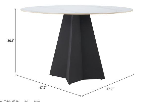 Izar Dining Table White 110356 Zuo Modern