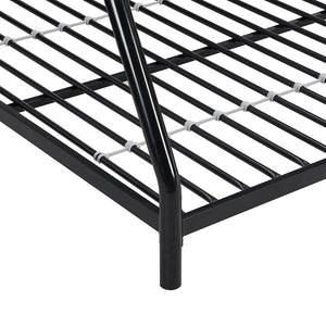 English Elm METAL Twin-Over-Twin Bunk Bed Black - Space-Saving Modern Metal Frame, Durable Quiet Steel Support W2297P397424