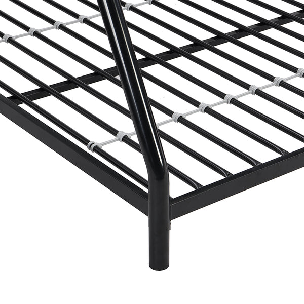 English Elm METAL Twin-Over-Twin Bunk Bed Black - Space-Saving Modern Metal Frame, Durable Quiet Steel Support W2297P397424