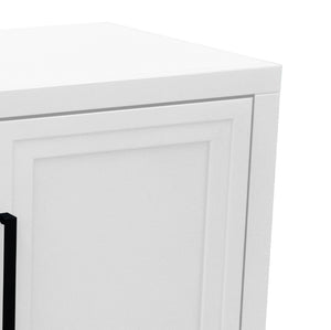 English Elm Nora 64-inch Fireplace TV Stand with 26" Electric Insert, Two-Tone Alder & Poplar Craftsmanship White B108P345193