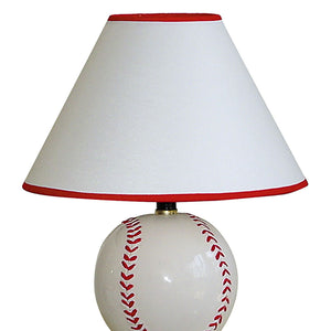 English Elm 12" Charming Ceramic Baseball Table Lamp With Linen Shade – Perfect For Kids' Rooms & Game Spaces B072116101