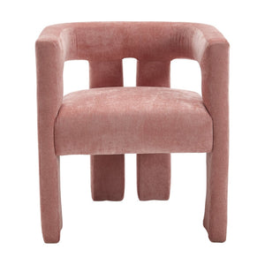 English Elm United We Win Chenille Barrel Accent Armchairs Set of Two for Living Room Dining Pink W1568P389270