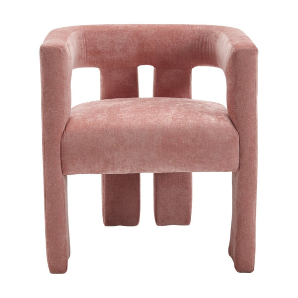 English Elm United We Win Chenille Barrel Accent Armchairs Set of Two for Living Room Dining Pink W1568P389270