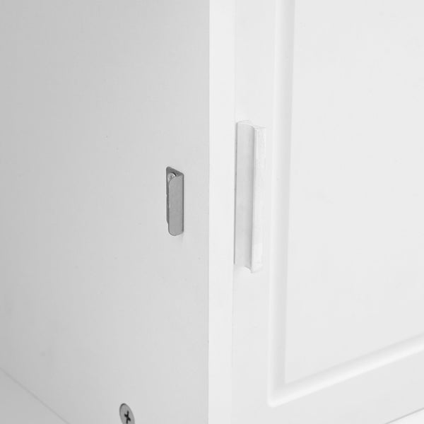 English Elm On-Trend Elegant Hall Tree With Sliding Doors, 6 Hooks, Mudroom Bench & Cushion For Organized Entryway N721P205787K-GIGA