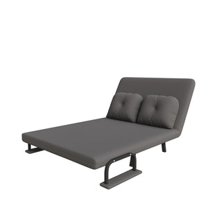 English Elm 46" Wide Corduroy Sleeper Sofa Bed Convertible Folding Chair for Two with Adjustable Backrest Grey W2700P431034
