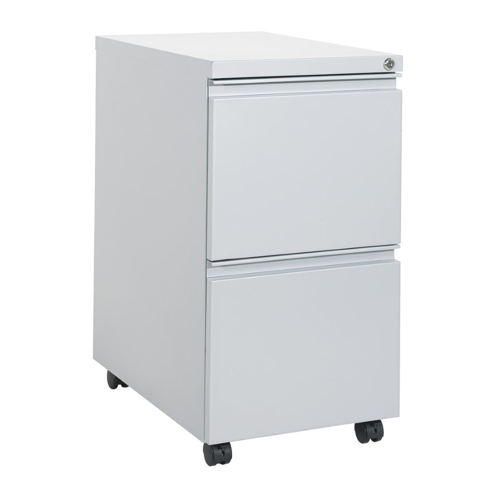 OSP Home Furnishings 22" Mobile Pedestal with Locking Drawers Ball Bearing Slides and Legal File Storage PTC22FF-SV