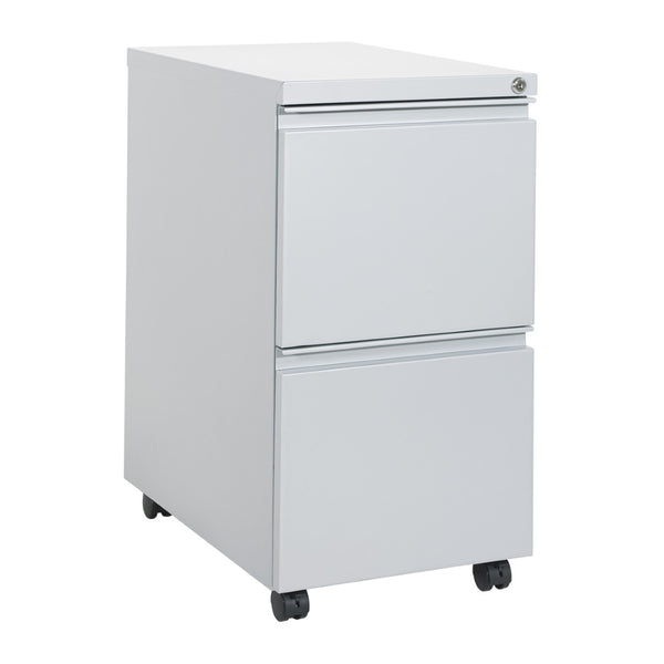 OSP Home Furnishings 22" Mobile Pedestal with Locking Drawers Ball Bearing Slides and Legal File Storage PTC22FF-SV