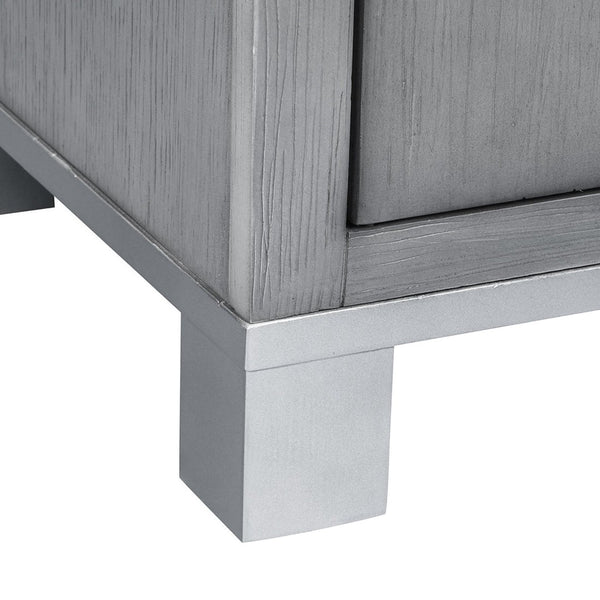 English Elm Pacific Heights Scandinavian Ash Grey Media Console with Open Shelving for Living Rooms B108P481209