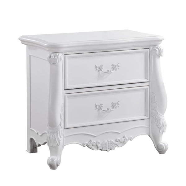 English Elm Latisha Two Drawer White Nightstand with Felt Lined Storage for Modern Bedrooms B2756P493478