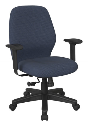 OSP Home Furnishings Mid Back Ergonomic Manager Chair with Synchro Tilt Lumbar Support and Padded Arms 3121-104