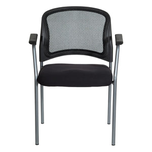OSP Home Furnishings Progrid Mesh Back Stackable Office Chair with Titanium Frame and Lumbar Support Coal 86710R-30
