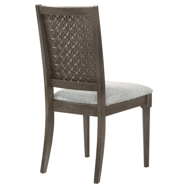 English Elm Perkins Dark Brown Upholstered Dining Side Chair Set of 2 — Transitional Wood Frame, Textured Geometric Backs, Comfortable Seats B062P375504