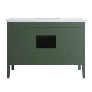 English Elm Fully Assembled 48'' Green Bathroom Vanity With Solid Wood, Engineered Marble Top & Soft-Close Drawers W1826P308982