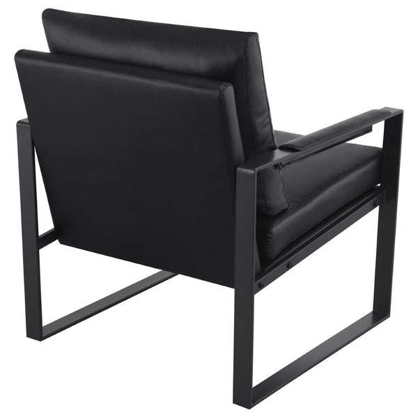 English Elm Goldbriar Vegan Leather Accent Chair with Gunmetal Sled Frame for Modern Interiors B062P451717