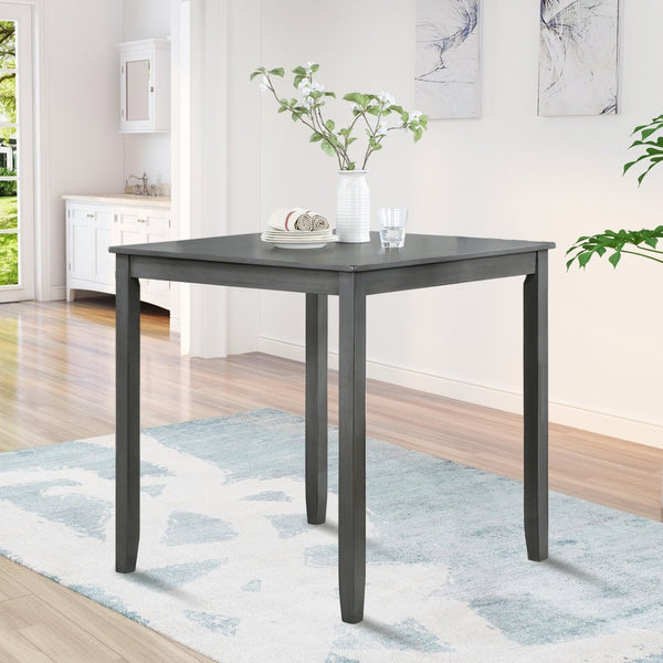 English Elm Wooden Counter Height Dining Table For Small Spaces, Stylish Gray Finish, Seats 4 Comfortably W1998126370-GIGA