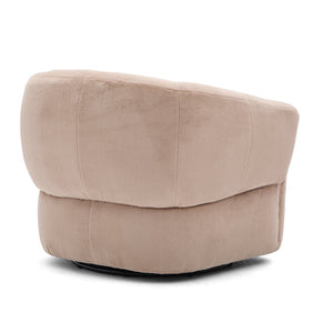English Elm Plush Barrel Swivel Accent Chair Velvet Upholstered 360 Degree Base Living Room Blush Brown N776P403621W