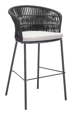 Freycinet Barstool Black 703989 Zuo Modern