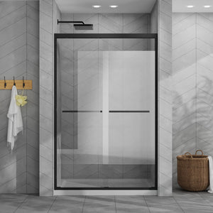 English Elm Goodyo 48"X72" Modern Sliding Shower Door Combo & White Acrylic Base - Durable, Stylish & Low-Maintenance W1223S00027