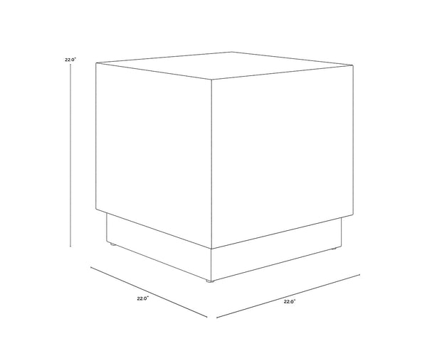 Sunpan Albans Handcrafted Iron Side Table with Burnished Brass Finish and Intricate Etched Design, 22"