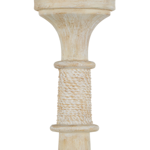 Aleister Chandelier - Coastal Sandstone Finish with Abaca Rope, Wrought Iron, and Adjustable Height