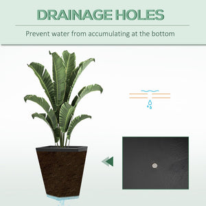 English Elm Outsunny Set Of 3 Stackable Tall Planters - Modern Mgo Pots With Drainage For Indoor & Outdoor Use W2225P174498-GIGA