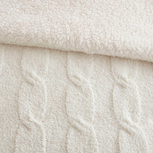 English Elm 2 Pieces Twin Waffle Knit Chenille Comforter Set with Plush Sherpa Reversible Cozy Bedding Ensemble Ivory 20.47 L x 11.42 W x 9.84 H B035P381299