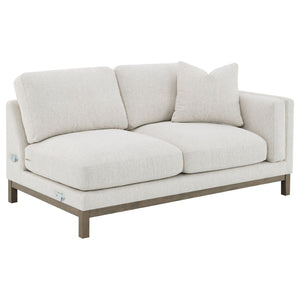 English Elm O'brien Sectional with Chaise Plush Sand Fabric Contemporary Living Room Sofa B062S01529
