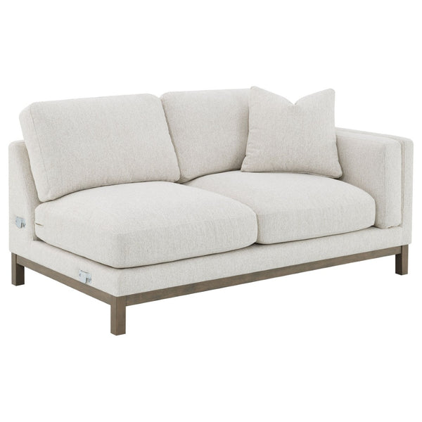 English Elm O'brien Sectional with Chaise Plush Sand Fabric Contemporary Living Room Sofa B062S01529