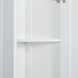 English Elm Storage Compact Two-Door Cabinet with Adjustable Shelf, Anti-Tip Safety, MDF Durability for Home Organizing White WF323346AAK