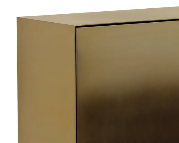 Sunpan Calvosa Sideboard - Captivating Ombre Design in Stainless Steel with Dark Bronze Finish, Handcrafted Elegance