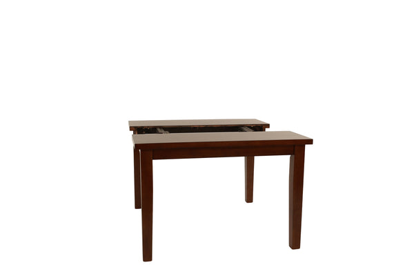 English Elm Dining Rectangle Expandable Dining Table with 18" Leaf Solid Wood Veneer Contemporary Antique Finish, 60" Base Walnut 58 L x 58 W x 8 H B011P207139