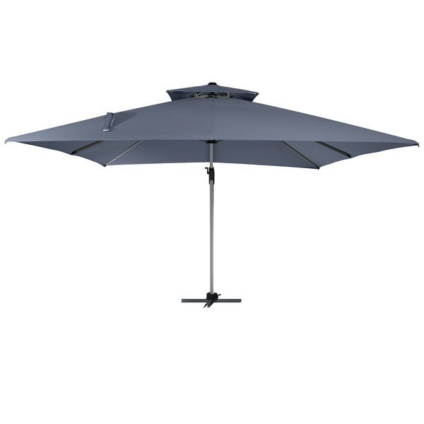 English Elm 11FT Patio Umbrella with Double Venting Top, UPF50+ 11x11ft Shade, Aluminum Frame, Tilt & Rotate Gray 106.3 L x 16.14 W x 6.3 H T3609P347438