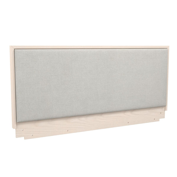 English Elm Upholstered Canvas and Oak Veneer Headboard for Modern Minimalist Bedroom Decor Light Oak B2733P436847