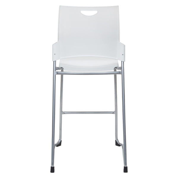 OSP Home Furnishings Tall Stacking Counter Height Chair with Steel Frame for Breakrooms and Training Spaces White DC8309C25-11