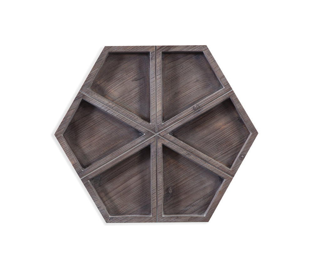 Basset Mirror Robley Dimensional Geometric Wood Wall Panel - Rustic Elegance For Charming Home Decor Style Gray Wood 7500-686