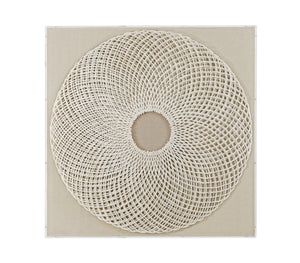 Basset Mirror Fleetwood Wall Art - Stunning Woven Natural Materials In Acrylic Shadow Box For Elegant Decor White Fiber,Wood,Acrylic 7500-786