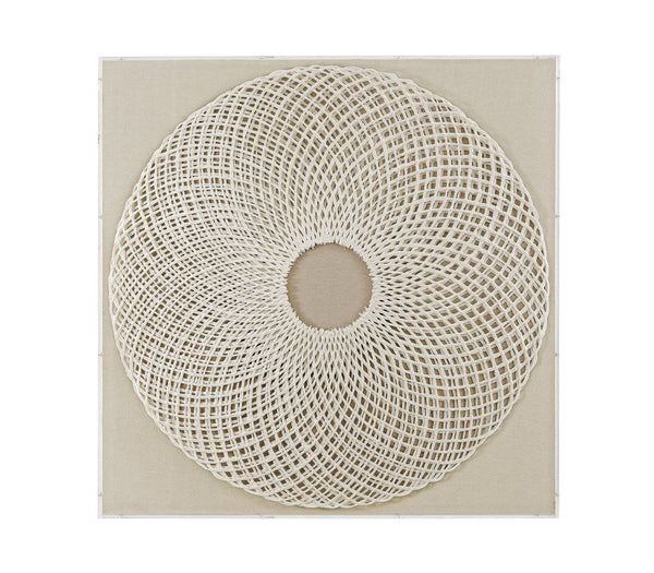 Basset Mirror Fleetwood Wall Art - Stunning Woven Natural Materials In Acrylic Shadow Box For Elegant Decor White Fiber,Wood,Acrylic 7500-786