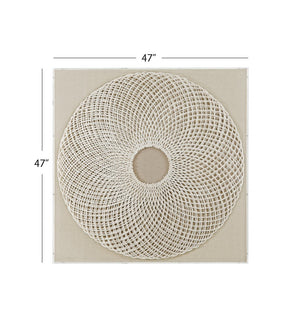 Basset Mirror Fleetwood Wall Art - Stunning Woven Natural Materials In Acrylic Shadow Box For Elegant Decor White Fiber,Wood,Acrylic 7500-786