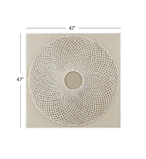 Basset Mirror Fleetwood Wall Art - Stunning Woven Natural Materials In Acrylic Shadow Box For Elegant Decor White Fiber,Wood,Acrylic 7500-786