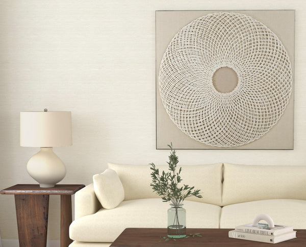 Basset Mirror Fleetwood Wall Art - Stunning Woven Natural Materials In Acrylic Shadow Box For Elegant Decor White Fiber,Wood,Acrylic 7500-786